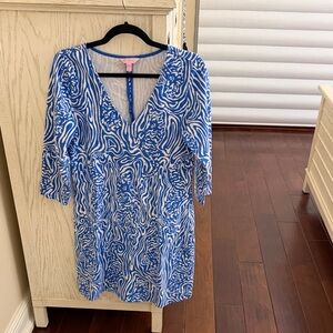 PRICE DROP!!  Lilly Pulitzer Blue and White 3/4 Sleeve Dress